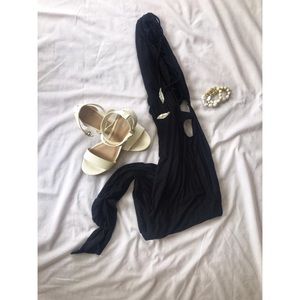 Indah Black Halter Maxi